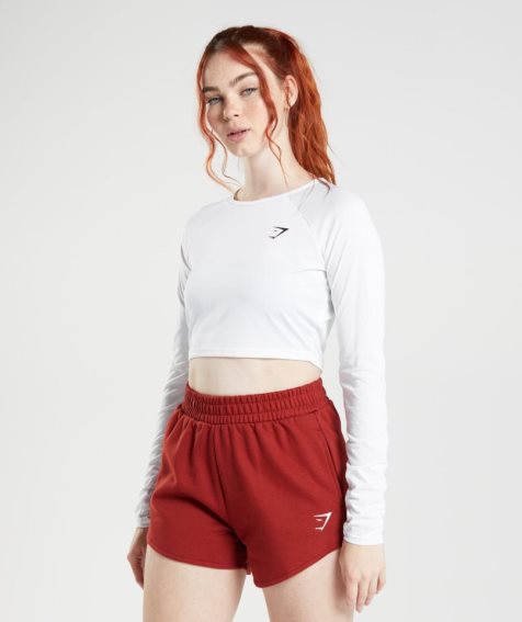 Camisa Recortada Gymshark Entrenamiento Long Sleeve Mujer Blancas | ES9105-NE