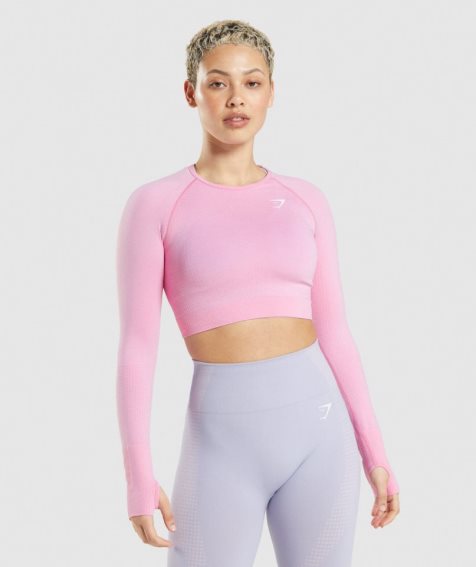 Camisa Recortada Gymshark Vital Seamless 2.0 Mujer Rosas | ES1605-UA