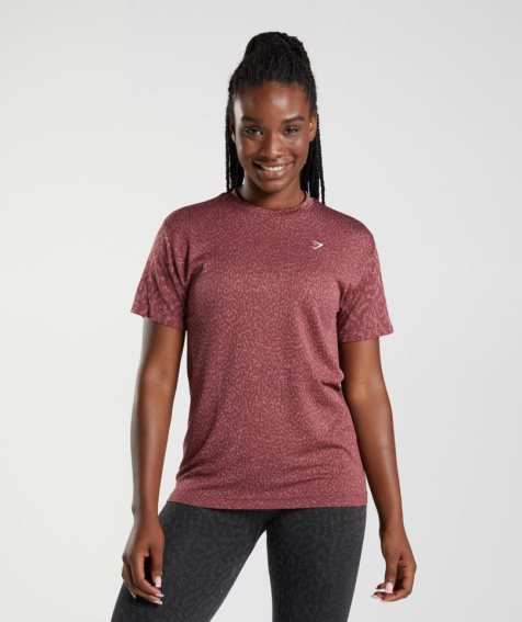 Camiseta Gymshark Adapt Animal Seamless Mujer Rosas | ES5468-JQ