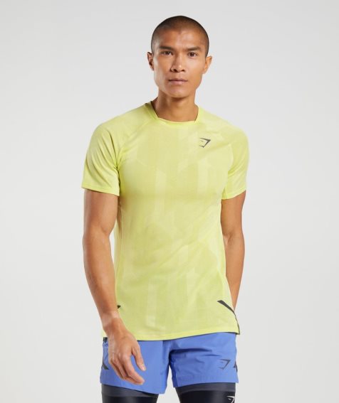 Camiseta Gymshark Apex Hombre Amarillo | ES2689-LD