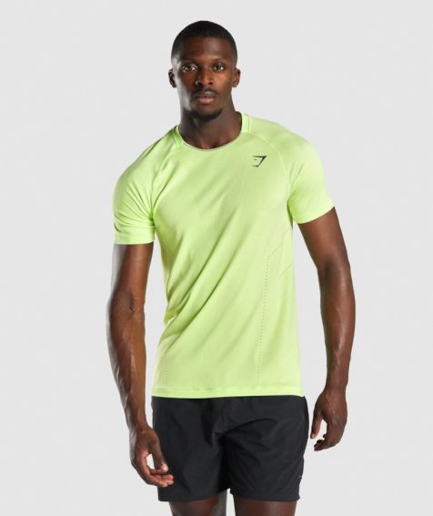 Camiseta Gymshark Apex Perform Hombre Verde Claro | ES8170-NZ