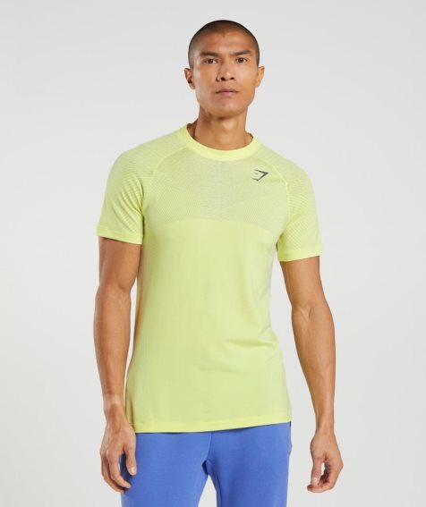 Camiseta Gymshark Apex Seamless Hombre Amarillo | ES4316-XK