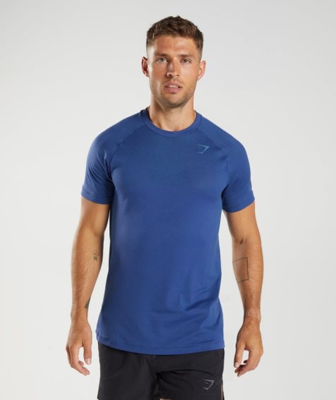 Camiseta Gymshark Apex Seamless Hombre Azules | ES5794-XA