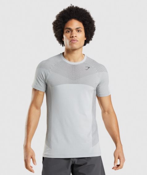 Camiseta Gymshark Apex Seamless Hombre Gris Claro | ES0982-XW