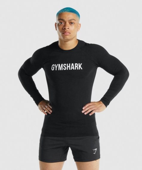 Camiseta Gymshark Apollo Long Sleeve Hombre Negras | ES0812-SZ