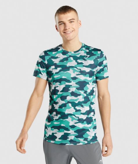 Camiseta Gymshark Arrival Hombre Camuflaje | ES9680-AR