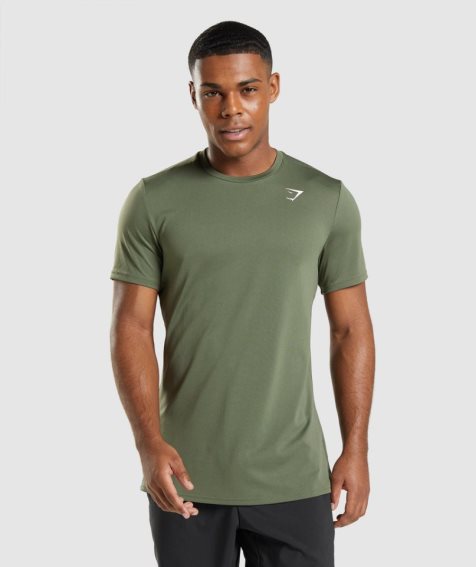 Camiseta Gymshark Arrival Hombre Verde Oliva | ES7096-XB