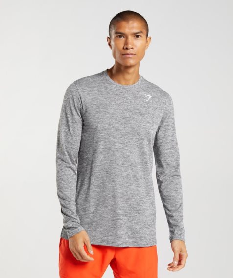 Camiseta Gymshark Arrival Long Sleeve Hombre Gris | ES7058-UP