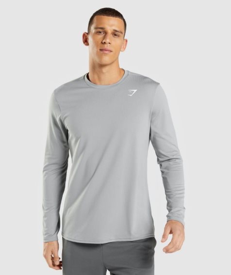 Camiseta Gymshark Arrival Long Sleeve Hombre Gris | ES9340-MA