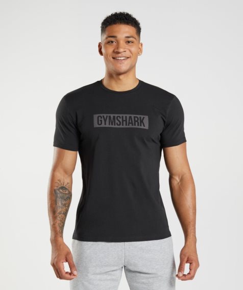 Camiseta Gymshark Block Hombre Negras | ES0327-WX