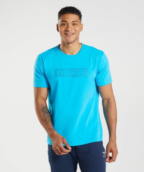 Camiseta Gymshark Block Hombre Turquesa | ES2103-KN