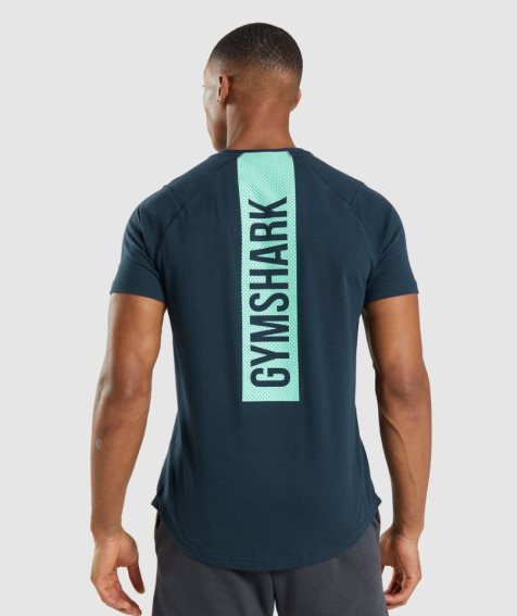 Camiseta Gymshark Bold Hombre Azul Marino | ES9271-VK