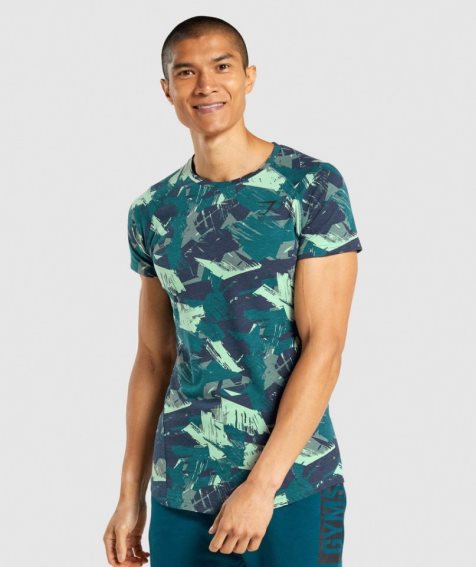 Camiseta Gymshark Bold Hombre Camuflaje | ES3569-JG