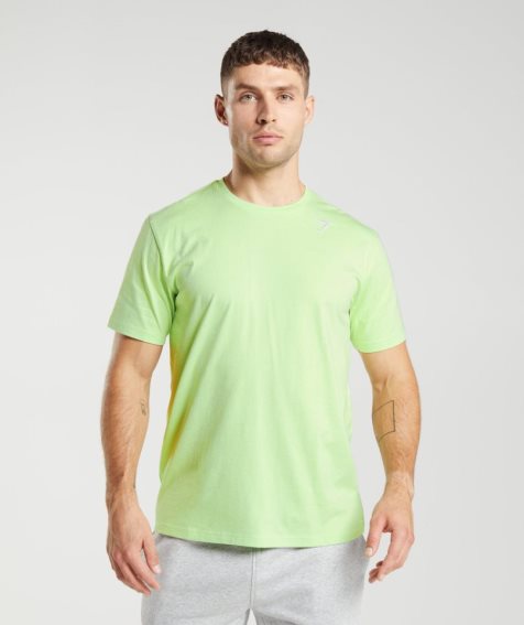 Camiseta Gymshark Crest Hombre Verde | ES4267-FD