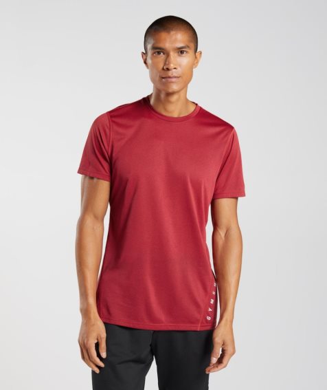 Camiseta Gymshark Deporte Hombre Rojas | ES9214-DG