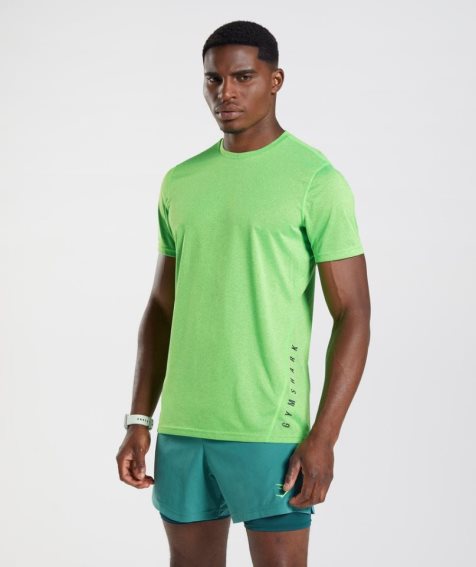 Camiseta Gymshark Deporte Hombre Verde Claro | ES6713-NK