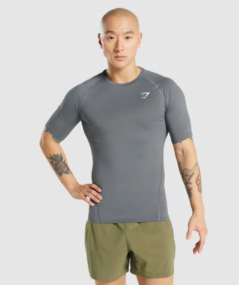 Camiseta Gymshark Element Baselayer Hombre Gris | ES7013-KE