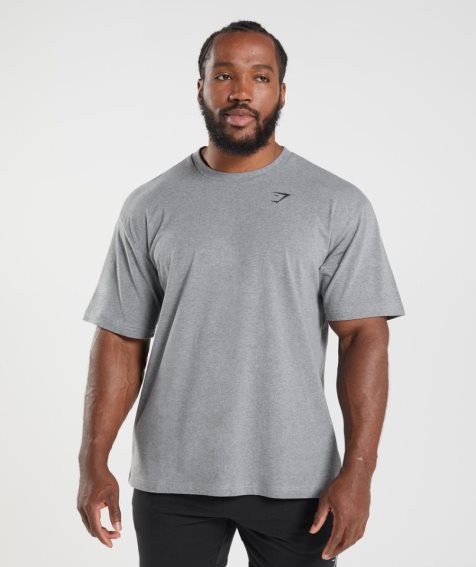 Camiseta Gymshark Essential Oversized Hombre Gris | ES6105-XD