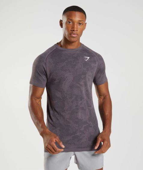 Camiseta Gymshark Geo Seamless Hombre Moradas | ES5180-MH