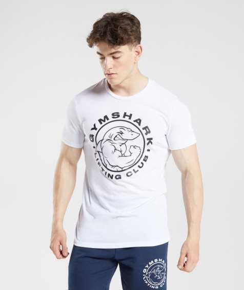 Camiseta Gymshark Legacy Hombre Blancas | ES8194-HV