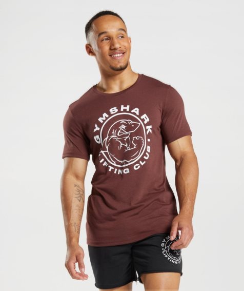 Camiseta Gymshark Legacy Hombre Burdeos | ES1604-AR