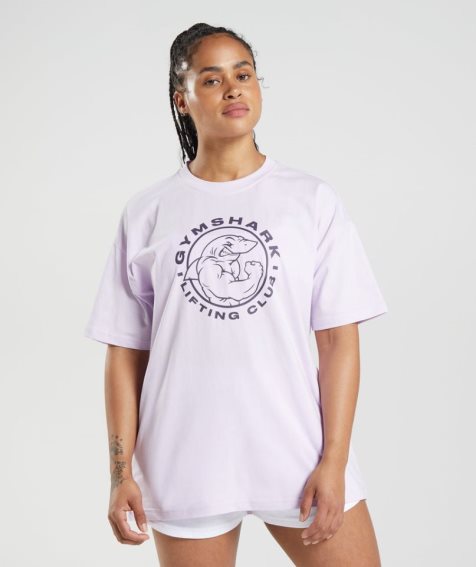 Camiseta Gymshark Legacy Oversized Mujer Moradas Claro | ES0431-BJ