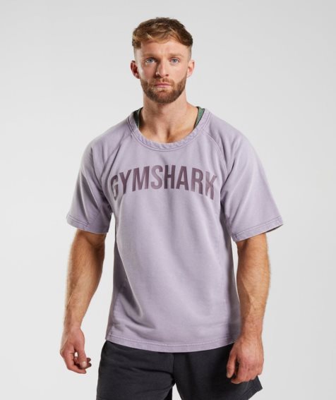 Camiseta Gymshark Power Washed Rag Top Hombre Moradas | ES1406-GN