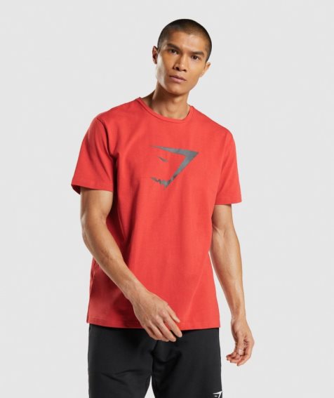 Camiseta Gymshark Sharkhead Infill Hombre Rojas | ES4180-IQ