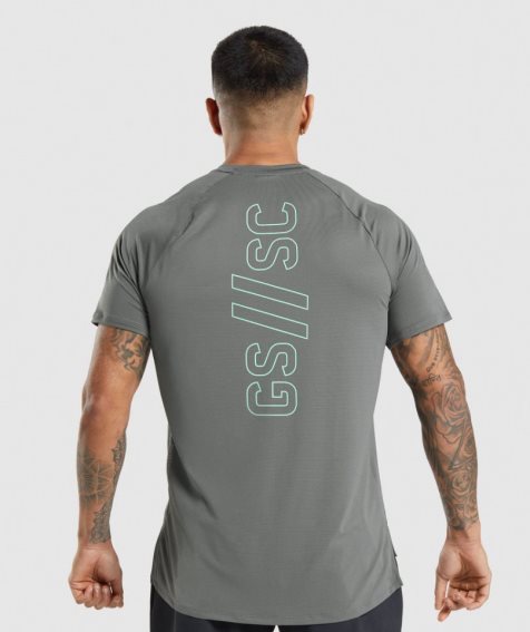 Camiseta Gymshark Steve Cook Hombre Gris | ES4932-YH