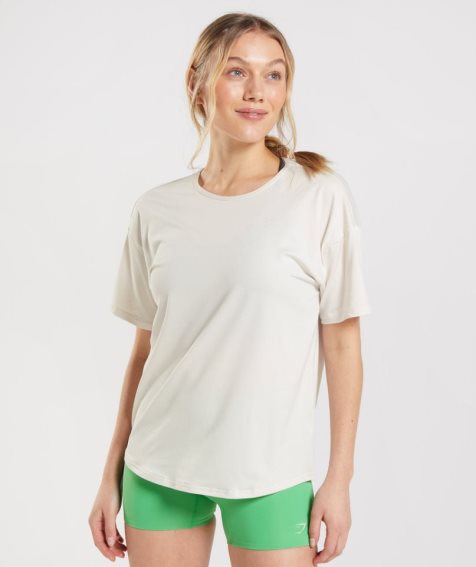 Camiseta Gymshark Studio Mujer Blancas | ES8964-SV