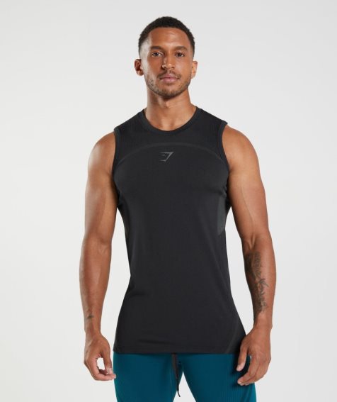 Camiseta Tirantes Gymshark 315 Seamless Hombre Negras | ES8319-WX