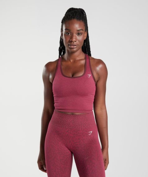 Camiseta Tirantes Gymshark Adapt Animal Seamless Crop Mujer Fucsia | ES5684-AE