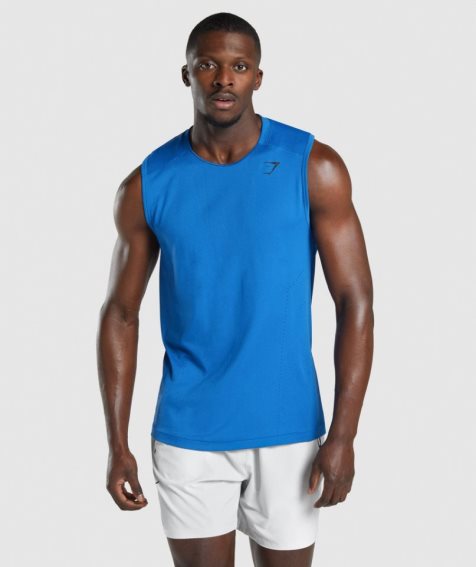 Camiseta Tirantes Gymshark Apex Hombre Azules | ES8392-QK