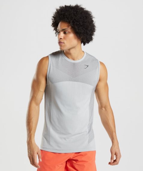 Camiseta Tirantes Gymshark Apex Seamless Hombre Gris Claro | ES1062-US