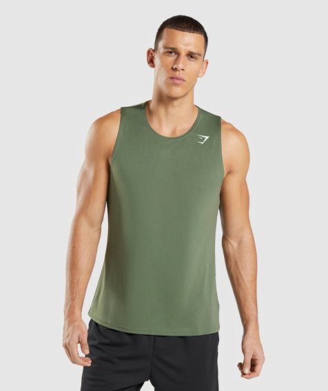 Camiseta Tirantes Gymshark Arrival Hombre Verde Oliva | ES0397-GW