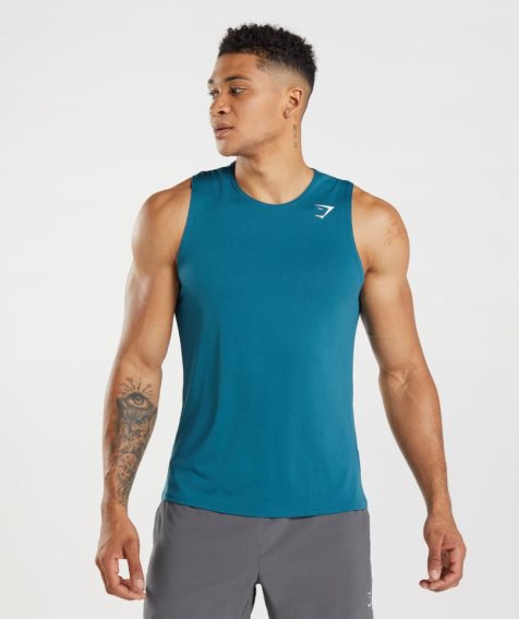 Camiseta Tirantes Gymshark Arrival Hombre Azules | ES0719-TO