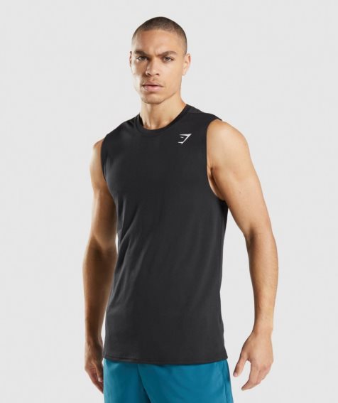 Camiseta Tirantes Gymshark Arrival Sin Manga Hombre Negras | ES8542-SG