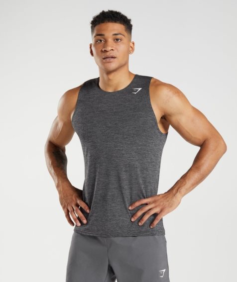 Camiseta Tirantes Gymshark Arrival Slim Marl Hombre Negras | ES1243-NR