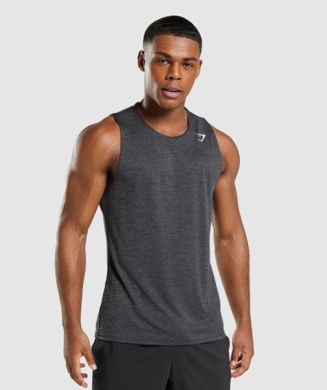 Camiseta Tirantes Gymshark Arrival Slim Marl Hombre Negras | ES1642-LS