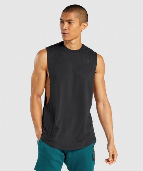 Camiseta Tirantes Gymshark Bold Drop Arm Hombre Negras | ES1659-JQ