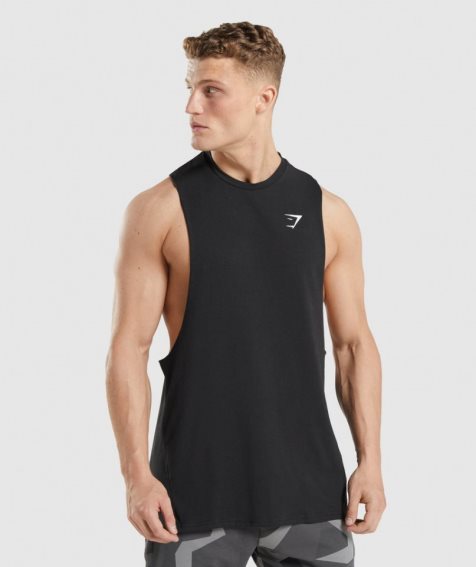 Camiseta Tirantes Gymshark Critical 2.0 Drop Arm Hombre Negras | ES2841-NX