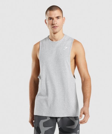 Camiseta Tirantes Gymshark Critical 2.0 Drop Arm Hombre Gris Claro | ES4172-ON