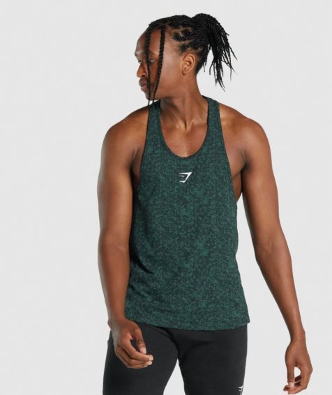 Camiseta Tirantes Gymshark Critical 2.0 Stringer Hombre Verde Oscuro | ES4735-DL