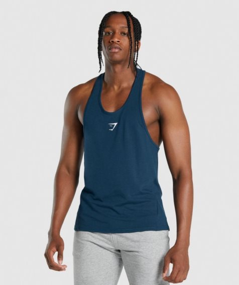 Camiseta Tirantes Gymshark Critical 2.0 Stringer Hombre Azul Marino | ES5782-KZ