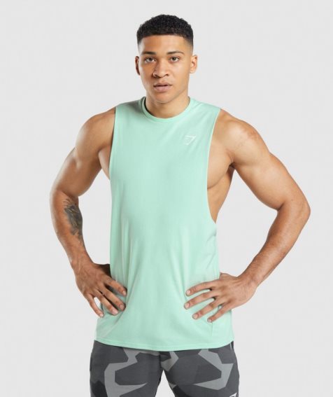 Camiseta Tirantes Gymshark Critical Drop Arm Hombre Verde Menta | ES1348-SJ