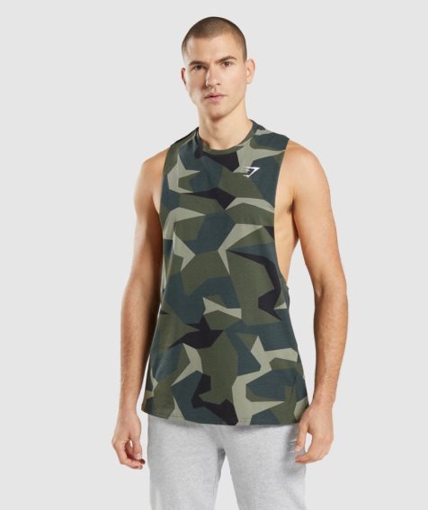 Camiseta Tirantes Gymshark Critical Drop Arm Hombre Camuflaje | ES3129-LW