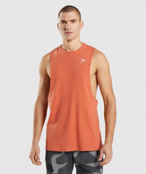 Camiseta Tirantes Gymshark Critical Drop Arm Hombre Naranjas | ES5306-WO