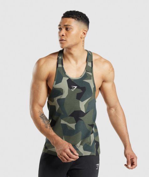 Camiseta Tirantes Gymshark Critical Stringer Hombre Camuflaje | ES0413-CO