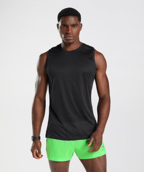 Camiseta Tirantes Gymshark Deporte Hombre Negras | ES0136-KP