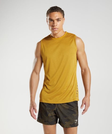 Camiseta Tirantes Gymshark Deporte Hombre Amarillo | ES9725-VZ